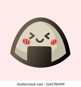 Cute onigiri Logo design. vector design and company logo, for your business