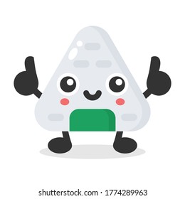 vector de personaje de mascota de onigiri lindo