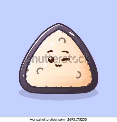 Cute Onigiri Mascot Character Vector Illustration – Adorable Japanese Rice Ball Design for Kids, Sticker, and Branding Use