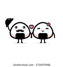 cute onigiri mascot vector design