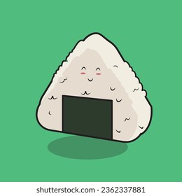 cute Onigiri Mascot vector illustration 