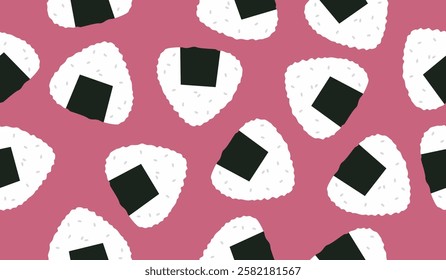 Cute onigiri pattern background vector design