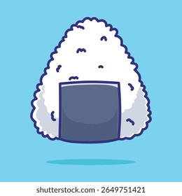 Cute Onigiri Sushi Cartoon Vector. Food Icon Concept Isolated Premium Illustration. Flat Cartoon Style