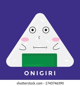 Cute onigiri Vector illustration. flat expression