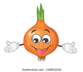 cute onion character. cartoon vector illustration