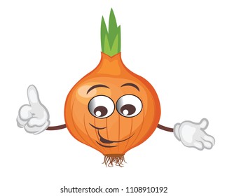 cute onion character. cartoon vector illustration