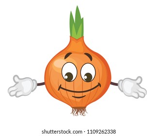 cute onion character. cartoon vector illustration