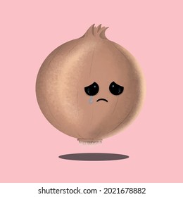 cute onion character with face