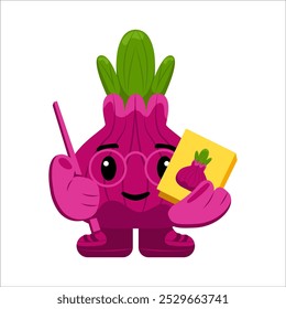 Cute Onion Character Mascot Illustration. 