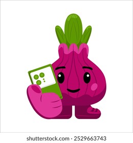 Cute Onion Character Mascot Illustration. 