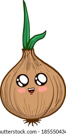 Cebolla, ilustración, vector sobre fondo blanco