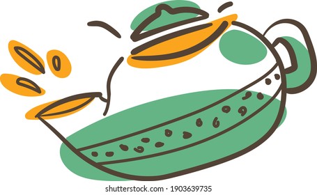Cute Oolong Teapot Vector Illustration