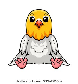 Cute opaline pale fallow lovebird cartoon