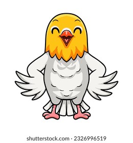 Cute opaline pale fallow lovebird cartoon