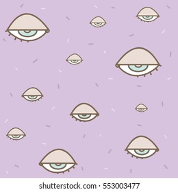 Cute open blue eye background illustration.