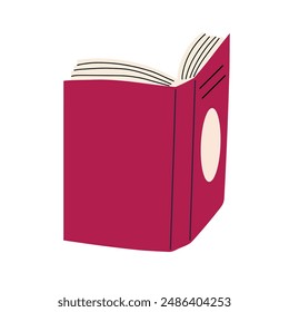 Cute open book in the hand drawn style. Vector illustration with white isolated background. 