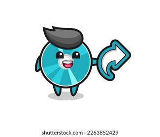 cute optical disc hold social media share symbol , cute style design for t shirt, sticker, logo element