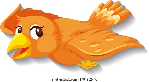 Cute Orange Bird Cartoon Character Illustration Stock Vector (Royalty ...