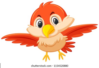 Cute Orange Bird Graphic Illustration Stock Vector (royalty Free 