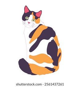 Cute orange and black striped cat illustration, perfect for animal, pet, and cartoon-themed designs