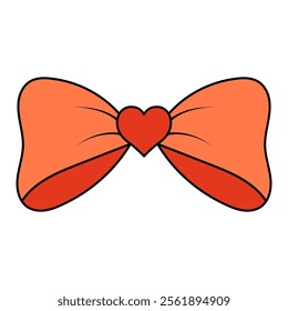 Cute Orange Bow with Heart Centerpiece