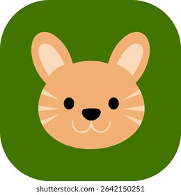 Cute orange bunny cartoon face	
