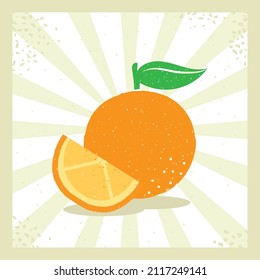 cute orange card and slice