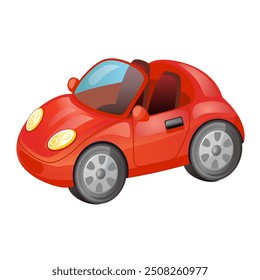 Carro conversível de desenho animado laranja bonito