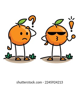 Cute orange cartoon got an idea. vector illustration