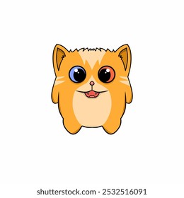 A cute orange cartoon image in vector format, can be used as a sticker or screen print for children's t-shirts