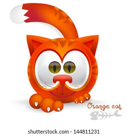 Cute orange cat cartoon