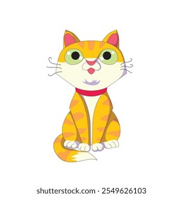 cute orange cat cartoon illustration