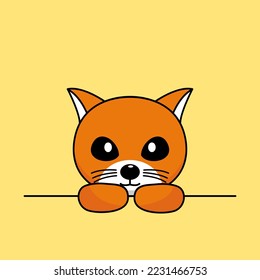 Cute orange cat character premium vector illustration