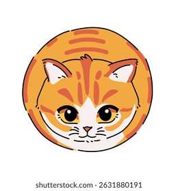 Cute orange cat doing a loaf pose