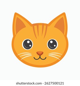 Cute Orange Cat Face Design Template