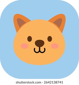 Cute Orange Cat Face Icon