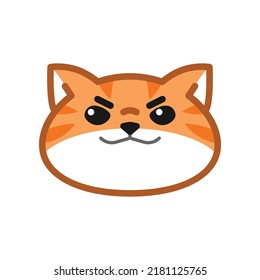 Cute orange Katzenface geeignet für Emotionen, Ikone, Maskottchen, Logo, Aufkleber etc. Spirit cat.