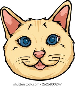 Cute Orange Cat Head Illustration