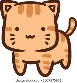 cute orange cat  japanese cartoon style