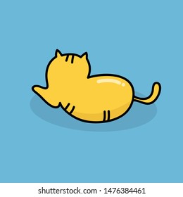 cute orange cat on the ground. animal vector illustration