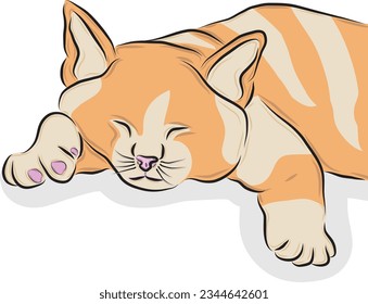 Imagen de vector de mascota de gato naranja lindo