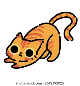 Cute orange cat simple cartoon illustration art. Ginger cat cartoon illustration 