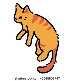 Cute orange cat sleeping simple cartoon illustration 