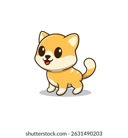 cute orange cat smiling cartoon