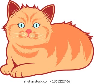 Ilustración de vectores de gatos de color naranja 