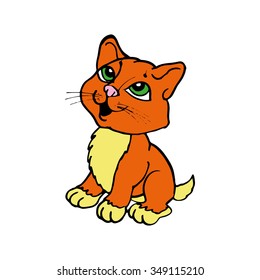 cute orange cat. Vector illustration.
