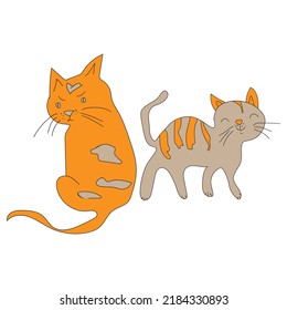 cute orange cats. vector illustration . isolated on a white background. textiles ,wallpaper,print