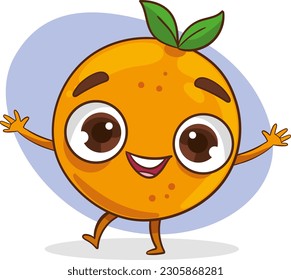 cute orange character cartoon vector