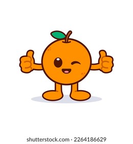 Cute Orange Character Giving Thumbs Up