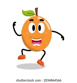 cute orange character with happy expression illustration